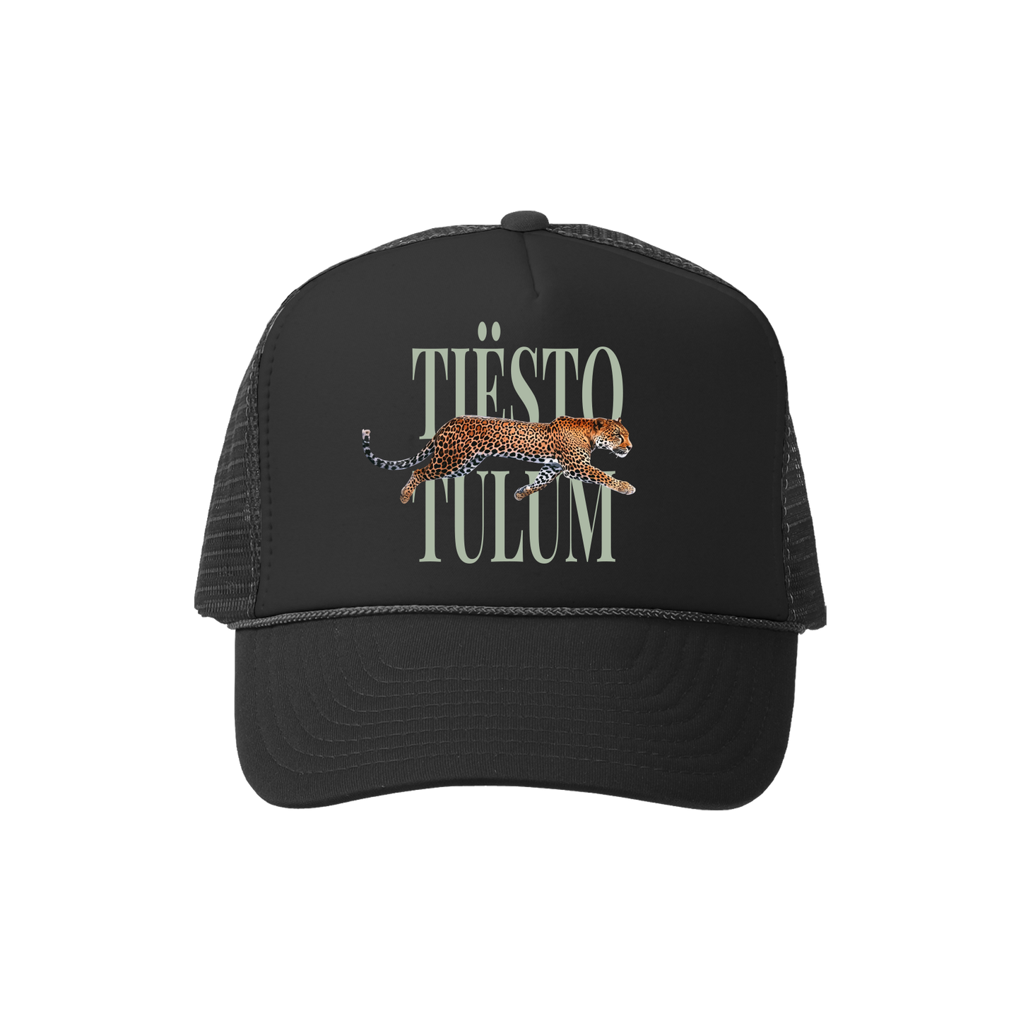 Tulum Zamna Leopard Trucker Hat - Black