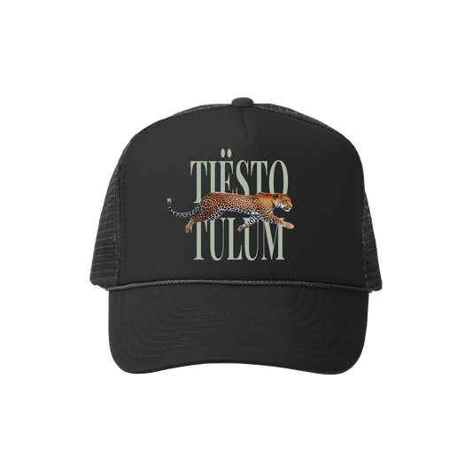 Tulum Zamna Leopard Trucker Hat - Black